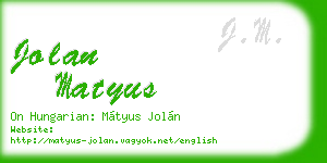 jolan matyus business card