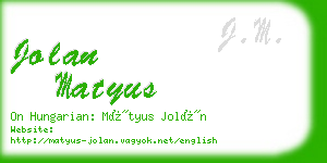 jolan matyus business card